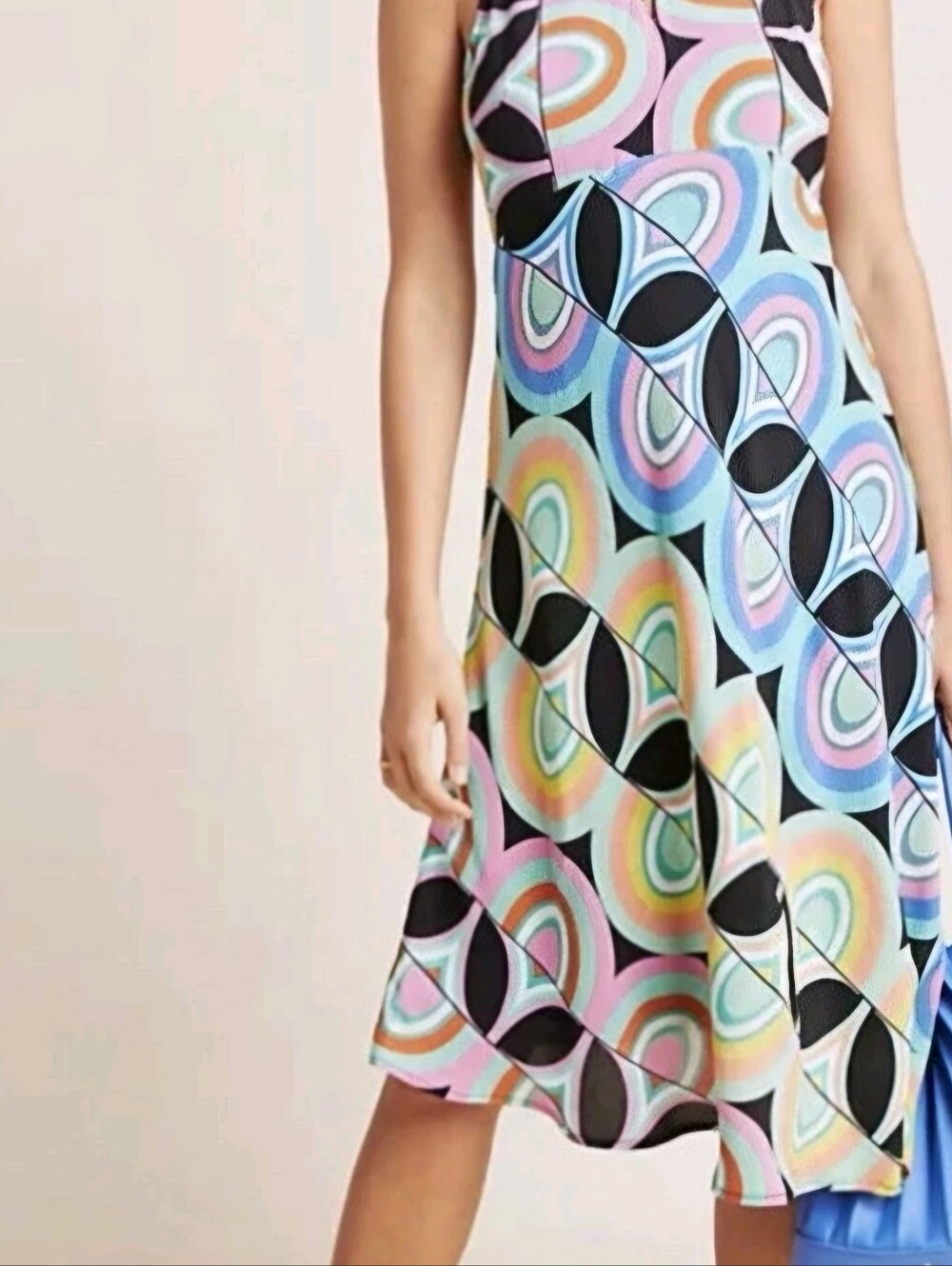 Anthropologie Kenzie Asymmetrical Dress Retro Art Deco Geometric Size 2